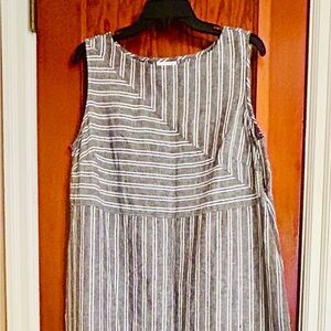 J. Jill Gray Striped Midi Dress